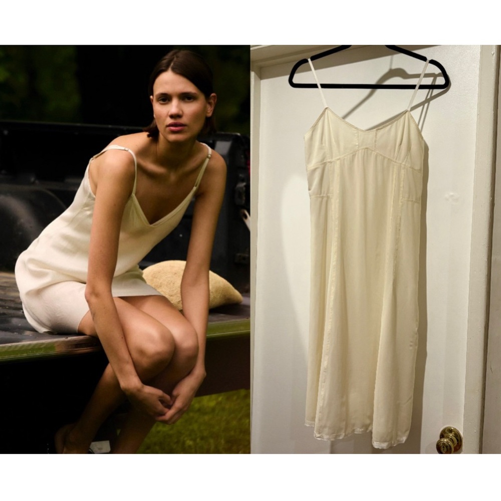 Organic John Patrick Sleeveless Slip Dress Structured Mesh Minimalist Camisole